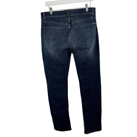 7 For All Mankind Slimmy Squiggle Dark Lago Wash Jeans Mens 31x33 - Picture 4 of 9